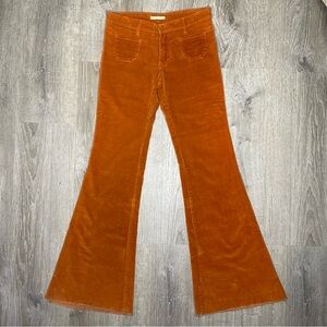 Vintage Y2K Boho Hippie Low Rise Corduroy Ribbed Bell Bottom Flare Pants